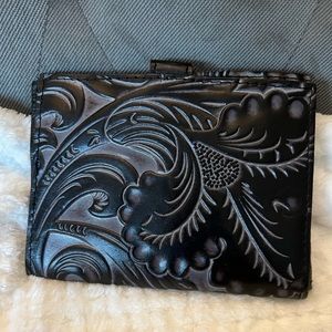 Patricia Nash Burnished Tooled Genuine Leather Passport Case Card Holder Wallet